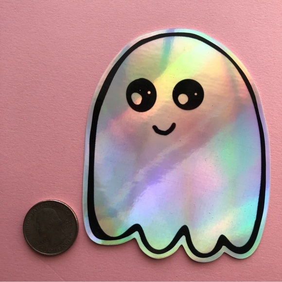🍒 5/$25 🍒 Large Holographic Ghost Sticker | Vinyl - Picture 3 of 6